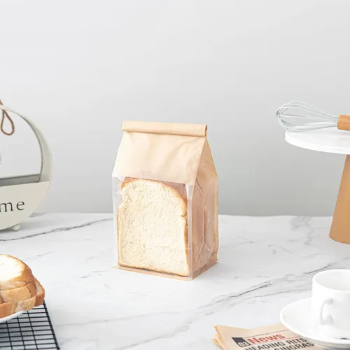 Miniatura 28 de 50 bolsas de pan de 8.6 pulgadas con cierre de alambre, bolsas grandes para pan hechas de papel de algodón marrón, bolsa de almacenamiento y empaque