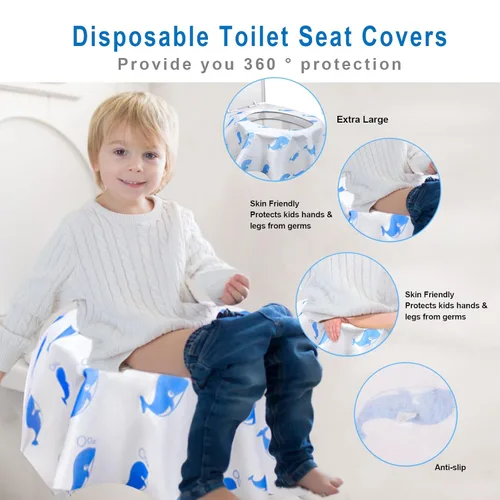 Miniatura 2 de Paquete de 20 fundas desechables para asiento de inodoro, fundas desechables extra grandes para adultos, forros de entrenamiento para ir al baño