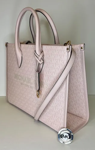 Miniatura 9 de Michael Kors Mirella MD EW - Bolsa de mano con logotipo grande continental y gancho para bolso