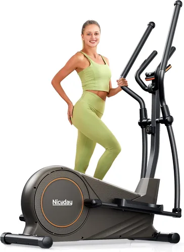 Miniatura 10 de Niceday Máquina elíptica de ejercicios, máquina elíptica para el hogar, entrenador elíptico magnético con zancada de 15.5 a 19 pulgadas, 16 niveles