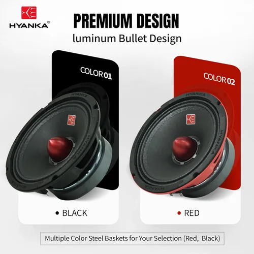 Miniatura 6 de H YANKA BMC-65 - Altavoces de rango medio 6.5 para automóvil, 480 vatios, 4 ohmios, diseño bala con cesta de acero negro, sonido sin distorsiones