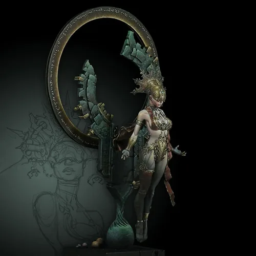 Miniatura 2 de 1/18 Ancient Fantasy Warrior Stand Resina Figura Modelo Kit Sin Ensamblar Sin Pintar