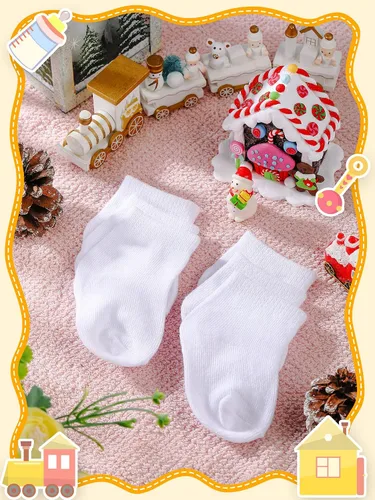 Miniatura 4 de Jecery 50 Pairs Baby Cotton Socks Bulk Newborn Ankle Unisex Baby Socks Stretch for Toddler Boys Girls