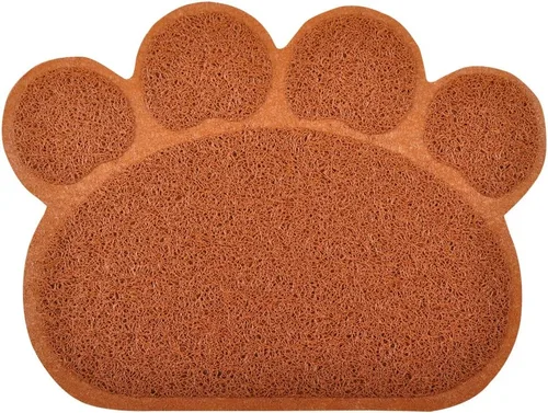Miniatura 10 de DM Tapete para caja de arena para gatos en forma de pata, 10 colores disponibles, 15.75 x 11.75 pulgadas (Ártico)