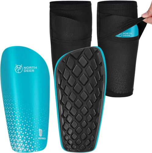 Miniatura 9 de Northdeer - Espinilleras de fútbol para niños y adultos. Mangas con bolsillo de inserción optimizado - Protección de fútbol para niños, niñas