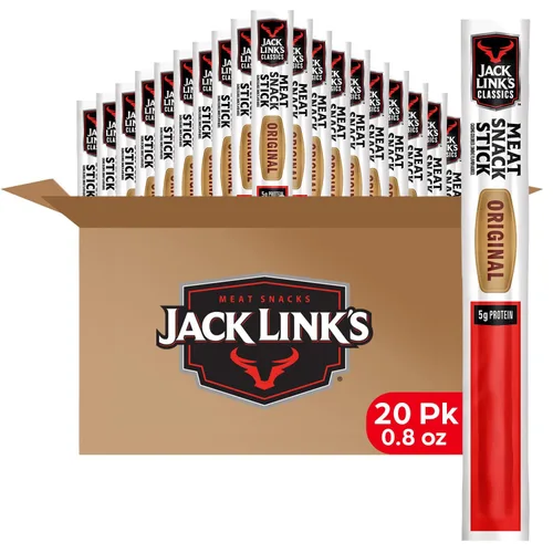 Jack Link's Clásicos Palitos de Carne, Original - Colación de Proteína, Palitos de Carne con 5g de Proteína, Hechos con Carne de Res y Cerdo, Apto