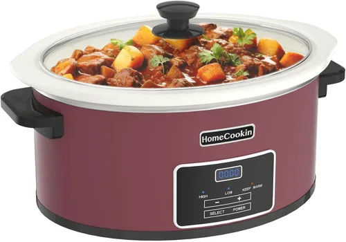 Miniatura 8 de HOMECOOKIN Olla de cocción lenta programable de 8 cuartos con temporizador y función mantener caliente - Pequeño electrodoméstico de cocina