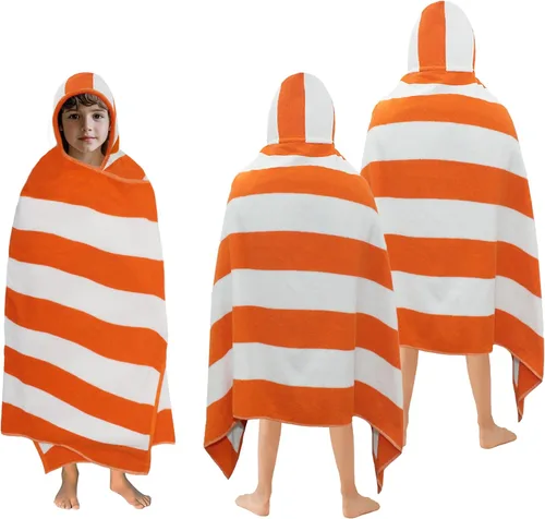 Miniatura 10 de ORIGINAL KIDS Toalla de baño con capucha, 100 % algodón de rizo grande con capucha para niños, toalla de playa para ducha de niños pequeños, toalla
