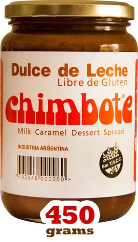 Chimbote Dulce de Leche Crema de Caramelo con Leche 15.87 oz (450 g) - Receta artesanal premium, sin gluten, producto de Argentina