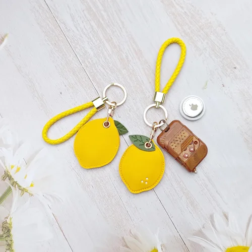 Miniatura 16 de CATCH ON Paquete de 2 fundas de cuero para Airtag para llavero, bonitos accesorios Kawaii adecuados para Airtag