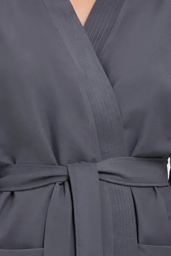 Miniatura 8 de MONARCH Chamois - Bata de microfibra tipo kimono para hotel, ligera, absorbente, suave, para spa, ciprés
