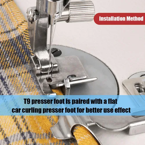 Miniatura 3 de Carpeta sesgo ajustable Guía de borde de pie Pie Hemmer Pie #T9 3 en 1 Universal Multifuncional Presser Pie para Máquina de Coser Industrial