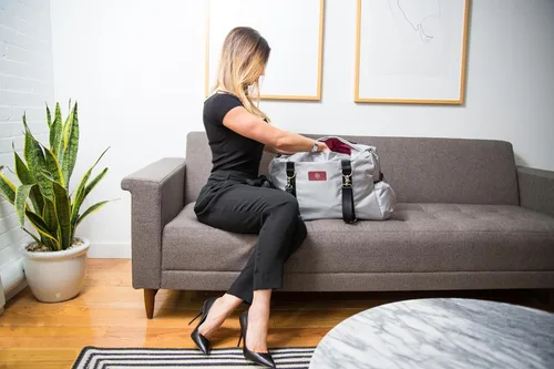 Miniatura 7 de Live Well 360 Bolsa de lona para gimnasio para hombres o mujeres Bolsa con zapatos, laptop y compartimento húmedo Bolsa de hombro perfecta