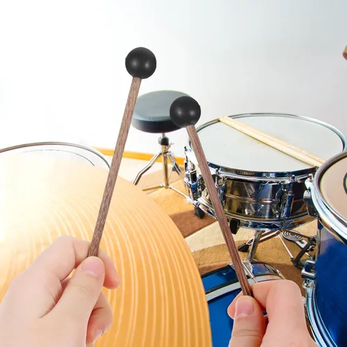 Miniatura 4 de 4 mazos de tambor de lengua de acero, mazo de xilófono, mazos Glockenspiel, mazo de percusión de goma de 5.6 pulgadas, baquetas de goma, palos