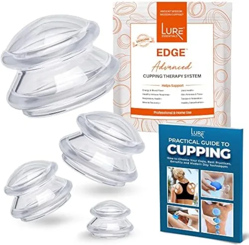 Miniatura 13 de Juego de terapia de ventosas de silicona, tazas de masaje profesional para terapia de ventosas, kit de 4 tazas para masaje, liberación miofascial