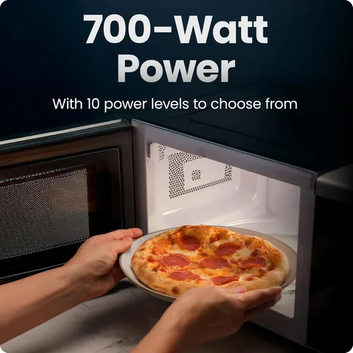 Miniatura 4 de Chefman Horno microondas compacto de 0.7 pies cúbicos, 700 W con 10 niveles de potencia, 3 ajustes preestablecidos de cocción con cocción expresa