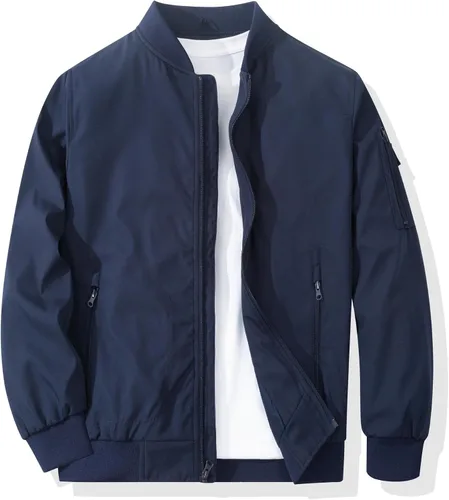 Miniatura 9 de Chaqueta bomber para hombre, casual, a la moda, ligera, cortavientos al aire libre