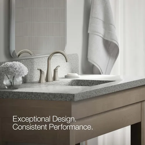 Miniatura 3 de KOHLER K-27390-4K-BN Simplice® - Grifo de lavabo de baño con dos manijas de palanca y drenaje clicker, 1.0 GPM, níquel cepillado vibrante Vibrant