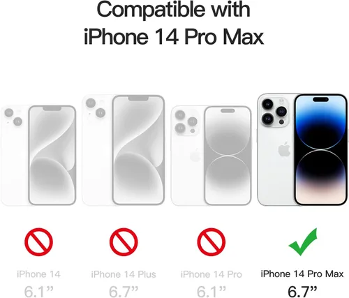 Miniatura 2 de JETech Funda magnética para iPhone 14 Pro Max de 6.7 pulgadas, compatible con carga inalámbrica MagSafe, a prueba de golpes, parte trasera