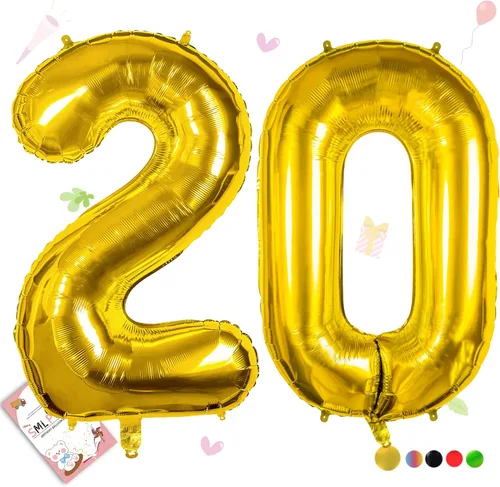 Miniatura 98 de Globos de números de 40 pulgadas del 0 al 9 dorados grandes del número 0, globos digitales para suministros de decoración de celebración de fiesta