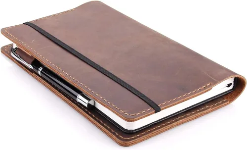 Miniatura 4 de Robrasim Funda de Cuero para Diario Compatible con Cuaderno de Tapa Dura Grande Moleskine, Funda de Cuero Vintage Hecha a Mano para Cuadernos