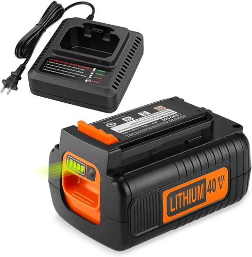 ANTRobut Reemplazo de 3.5Ah para batería de litio y cargador Black and Decker de 40 V, compatible con batería Black and Decker de 40 V LBX2540