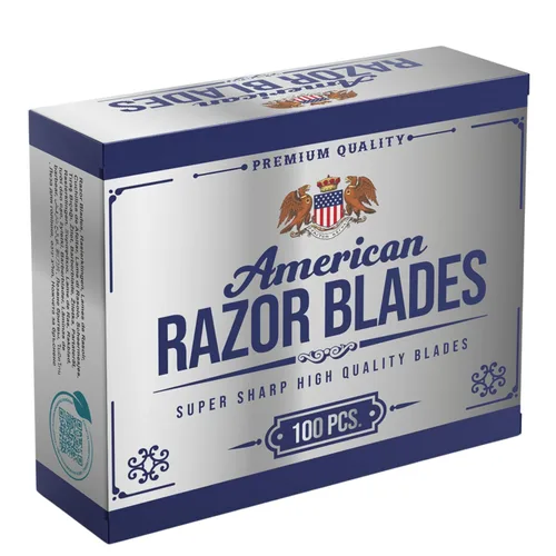 American Razor Blades by the shave factory - Cuchillas de afeitar súper afiladas de doble filo, paquete de valor (100)