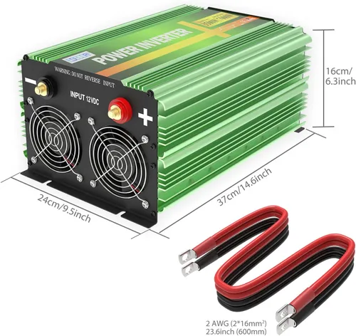 Miniatura 7 de EDECOA Inversor de onda sinusoidal pura de 3500 W CC 12 V a 120 V 110 V CA convertidor de corriente alterna para automóvil, caravana, autocaravana