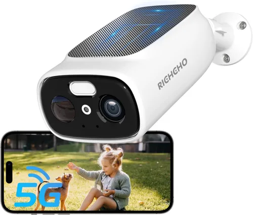 Cámaras WiFi 5G/2.4G para seguridad en el hogar, cámara solar 2K inalámbrica para exteriores, cámara de visión nocturna a color con visión amplia de