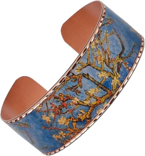 Miniatura 13 de Moreni Pulsera de cobre para mujer con caja de regalo de madera, regalo de joyería hecha a mano elegante y atemporal inspirado en el arte