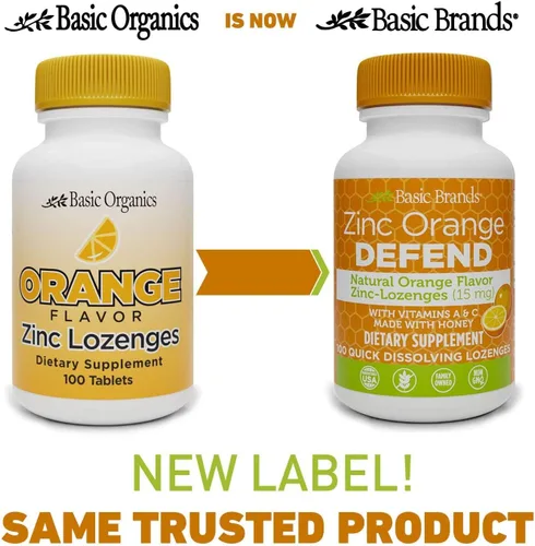 Miniatura 9 de Basic Brands Zinc Orange Defend - Pastillas de zinc para adultos, apoyo inmunológico y apoyo de bienestar estacional - Sabor naranja, 100