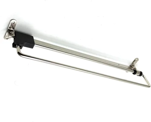 Miniatura 3 de Varilla extraíble para colgar ropa con tornillos de montaje, acero laminado en frío, negro y plateado, 14 varillas de valet para armario extraíble