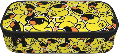 Miniatura 9 de Perinsto Divertidos patos de goma con estuche de lentes de sol de gran capacidad, caja de papelería con múltiples compartimentos, soporte para Pato