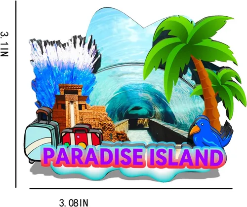 Miniatura 3 de Imán de madera para nevera de Bahamas Paradise Island, monumentos 3D, recuerdos coleccionables, decoración hecha a mano -723