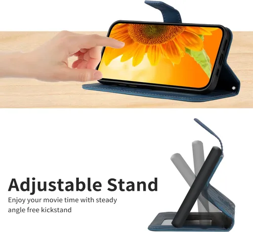 Miniatura 3 de Funda compatible con Samsung Galaxy A0e, compatible con Samsung Galaxy A0e con función atril, ranuras para tarjetas, cierre magnético, color azul