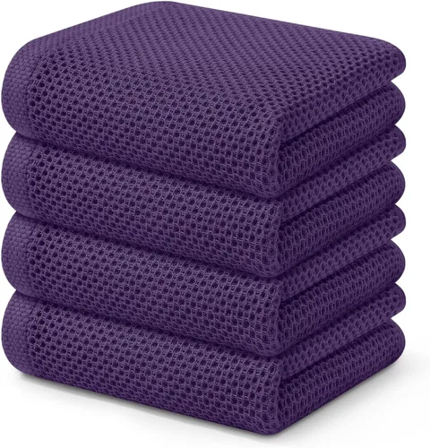 Miniatura 160 de Kitinjoy - Paños de cocina de 100 % algodón, tela de tejido gofrado, paño de limpieza ultrasuave, absorbente y de secado rápido. Gris Oscuro