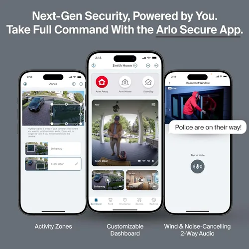 Miniatura 9 de Cámara de Seguridad Arlo Ultra 4K HDR (3ª Generación, Lanzamiento 2025) + SmartHub, Alimentación por Batería, Respuesta de Emergencia, Subtítulos