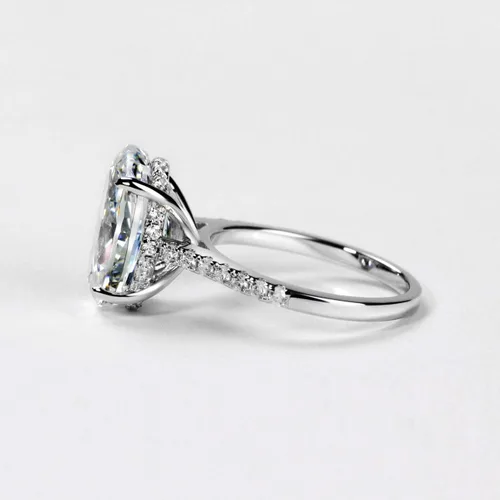 Miniatura 5 de michooyel S925 - Anillo de compromiso de circonita cúbica de corte ovalado de 4 quilates anillo de compromiso de boda de plata de ley para mujer