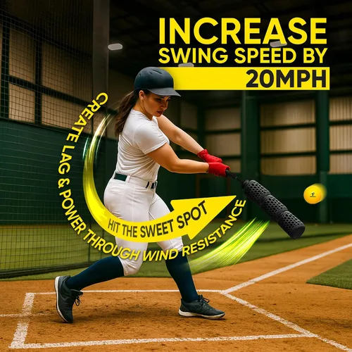 Miniatura 3 de Aero Swing - Entrenador de swing de béisbol y softbol, las piñas de resistencia al viento del swing del bate generan más velocidad de bate de más