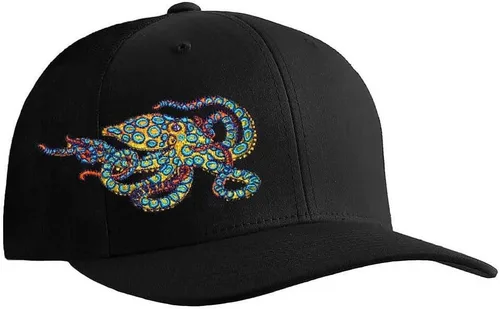 Miniatura 5 de Gorra Flexfit de buceo con diseño de pulpo (anillo azul), Azul Patchwork