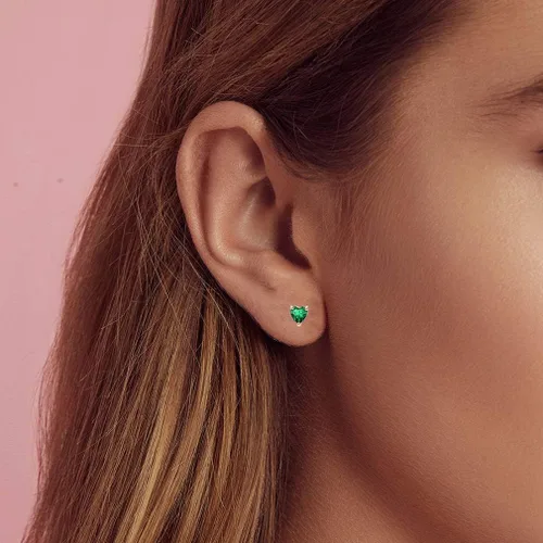 Miniatura 2 de Aretes de cristal austriaco con forma de corazón para mujer, joyería hipoalergénica de plata de ley 925