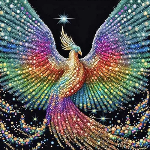 JFYHAB Kits de pintura de diamantes de fénix 5D para adultos, taladro completo de Fénix de fuego, diamante redondo, punto de cruz, pintura colorida