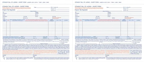 Miniatura 2 de Adams Conocimiento de Embarque Forma Corta, 8-1/2 x 7-7/16 Pulgadas, Blanco, 3 Partes, 250 Unidades (B3876)
