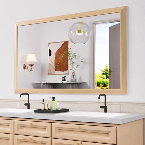 Miniatura 94 de Amorho Espejo de Baño Negro, Espejos de Pared de 24x30 Pulgadas con Marco de Metal Grueso para Sobre el Fregadero, Dormitorio, Sala de Estar