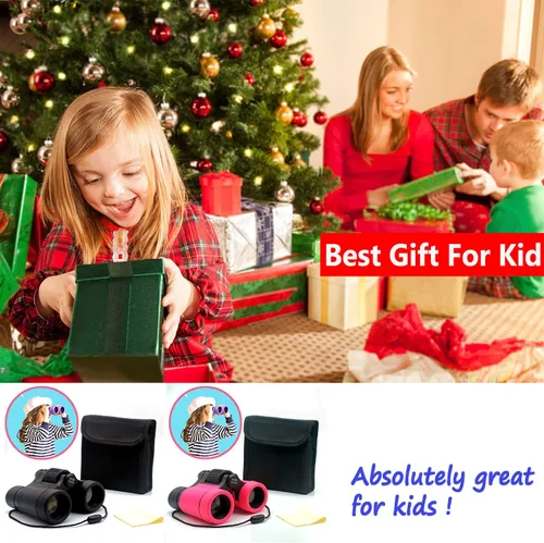Miniatura 8 de Binoculares para niños, los mejores regalos para niños de 3 a 12 años, óptica de alta resolución, a prueba de golpes, mini binoculares para niños