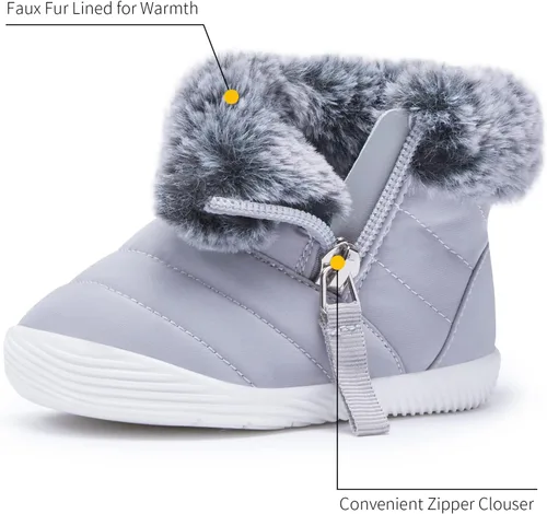 Miniatura 2 de BMCiTYBM Botas de nieve impermeables para bebé niño y niña, botines cálidos de invierno, antideslizantes, ligeros, zapatos al aire libre