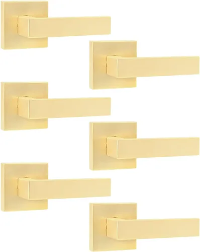 Miniatura 27 de Leydebong Paquete de 2 pomos de puerta de entrada con llave igual, pomo de puerta con cerradura y llave, manijas de puerta doradas para exterior e