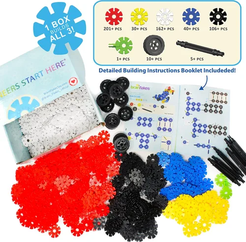 Miniatura 2 de Brain Flakes Kit de construcción 3 en 1 con instrucciones detalladas paso a paso (idioma español no garantizado) – 580 piezas para construir los 3