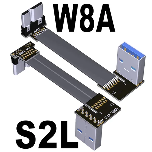 Miniatura 16 de ADT-Link USB 3.0 Tipo A macho a Micro-B Macho Cinta plana EMI Blindaje Cable plano FPC USB 3.0 Micro B Conector de ángulo de 90 grados hacia arriba
