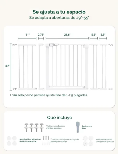 Miniatura 6 de Babelio Puerta extra ancha para bebé/perro, PressGuard P7, cierre automático de metal, puerta para mascotas montada a presión para puertas, sin